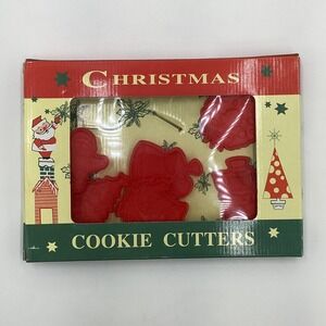 Vintage Cracker Barrel Christmas Cookie Cutters Set Holiday Baking Kitchen